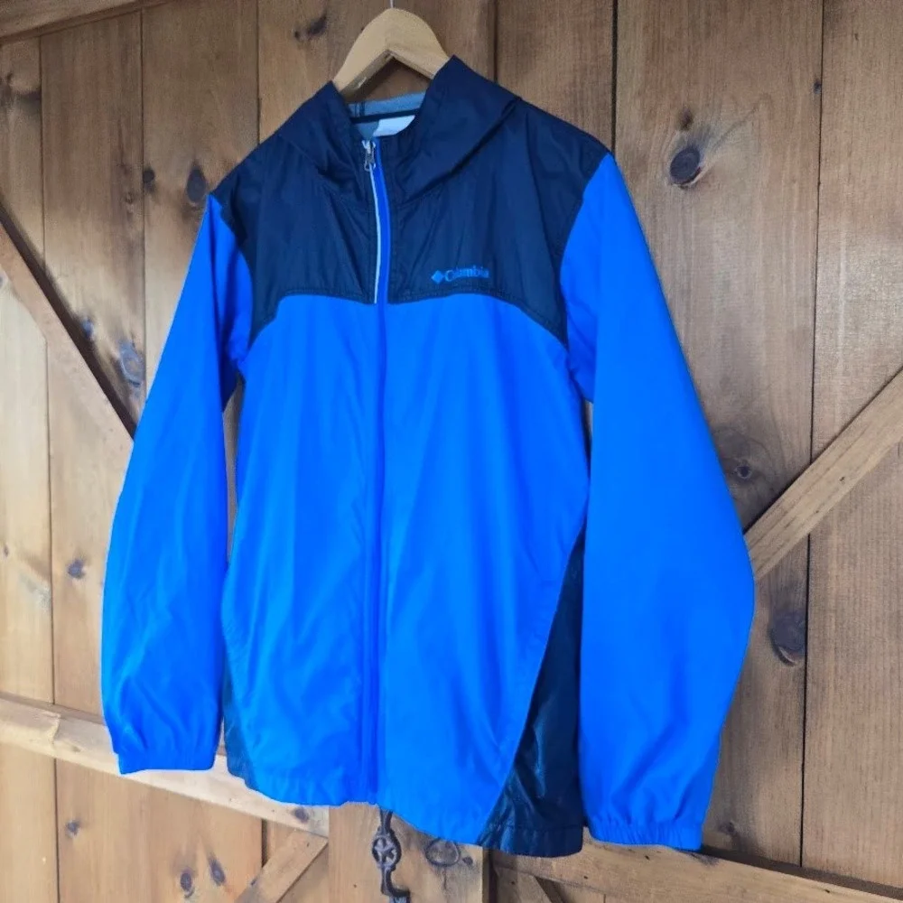 Columbia‎ Windbreaker Jacket Kids XL 18/20 Blue Navy Gorpcore Outdoorsy Raincoat